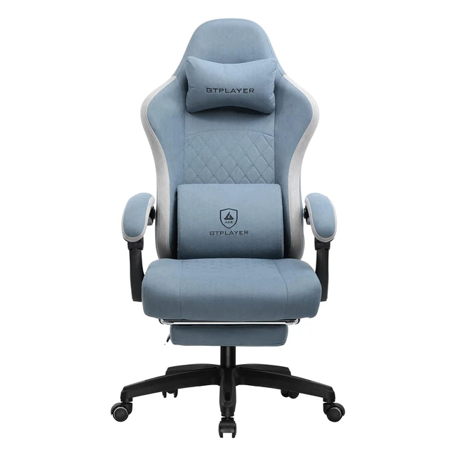 Chaise Gaming GTPlayer Ergonomique Leathaire Light Blue - Accoudoir Inclinable R
