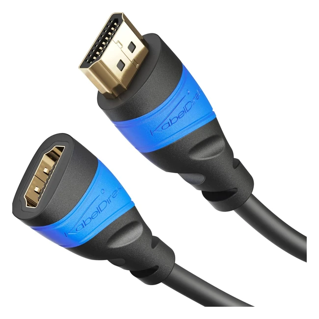KabelDirekt HDMI Verlängerung 1m 4K60Hz Ultra HD High Speed Ethernet HDMI 2014 kompatibel