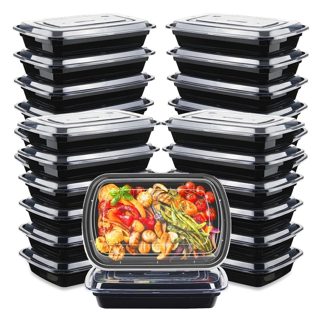 30 Pack Meal Prep Containers Reusable 1 Compartment - BPA Free - Stackable Salad