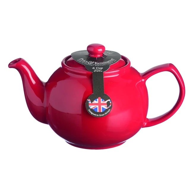 Price Kensington 110 cl 6 Cup Teapot Red - High Gloss Finish Iconic Brown Betty