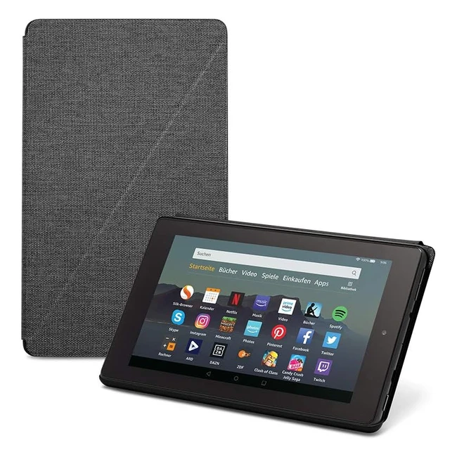 Amazon Fire 7 Tablet Hülle 9. Generation 2019 Schwarz - Schlankes Design mit Standfunktion