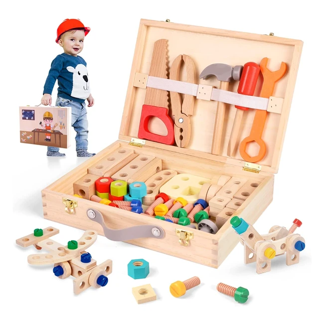 Maletín herramientas juguete niños 55 piezas Montessori - Regalo original bebés