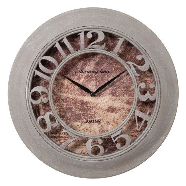 Orologio da Parete Vintage Baroni PVC Silenzioso 36x36 cm
