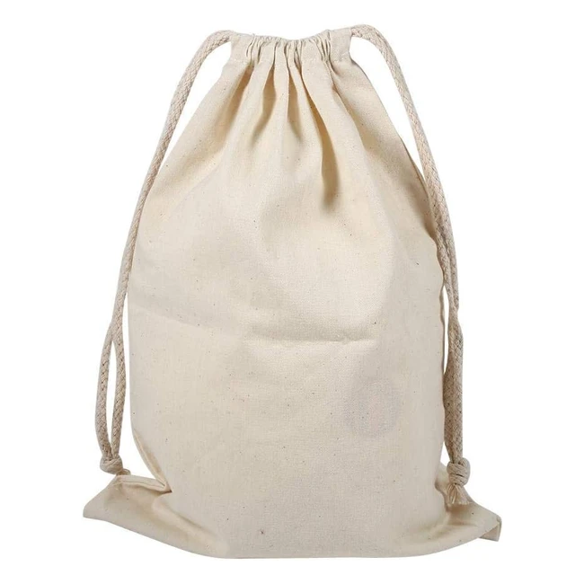 Pack de 6 sacs cordon coton naturel 30x40cm - Maison  Voyage