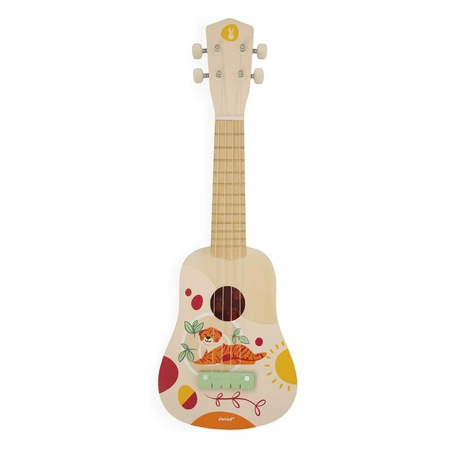 Ukelele de madera Sunshine Janod J07636 - Instrumento musical para nios