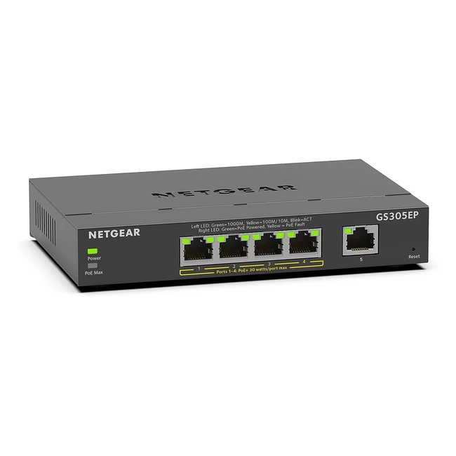 Switch Netgear GS305EP Gigabit Ethernet con 4 porte PoE a 63W