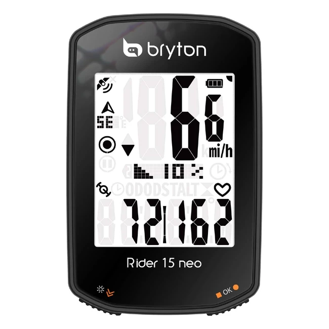Bryton Rider 15 Neo - Ciclo Computer GPS Display 2'' Nero - 21 Funzioni