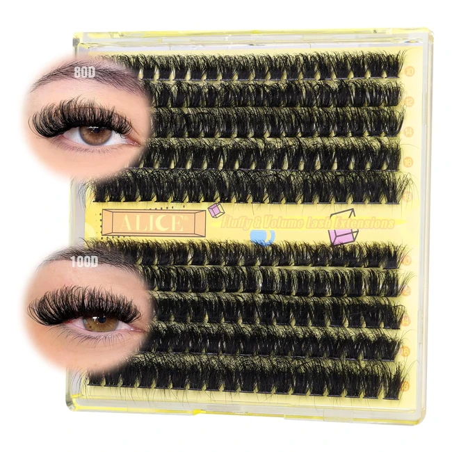 Alice Fluffy Eyelash Extensions 3D Volume Lash Clusters - DIY Lash Extensions 1018mm 80D/100D/005D - D Curl