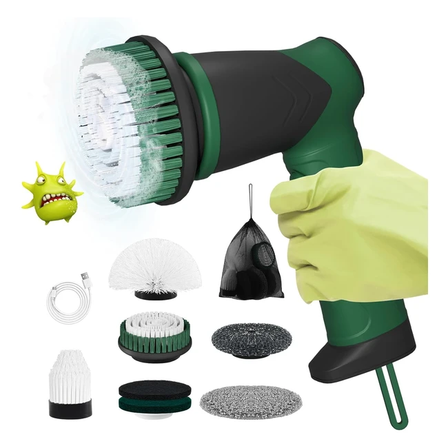 Electric Spin Scrubber Power Scrubber with 2 Speed and Smart LED Display Handhol