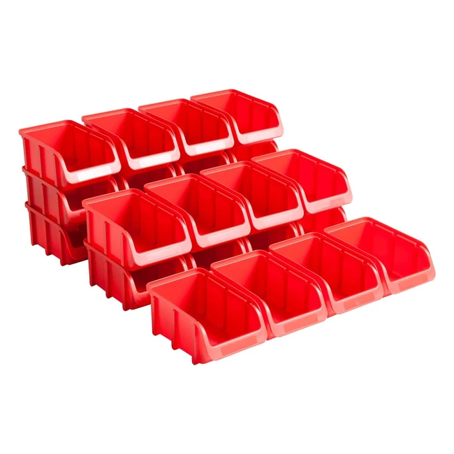 Lot de 24 boites de rangement empilables en polystyrne taille 2 rouge - Hnersdor