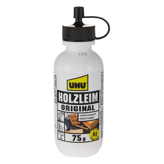 UHU Holzleim Flasche - Strker als Holz - EN 204 D2 - Ideal fr Innenanwendung