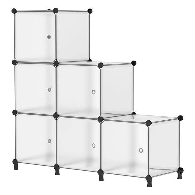 Awtatos Storage Cube Organizer with Doors DIY Plastic 6 Cube Closet Shelf 118 I