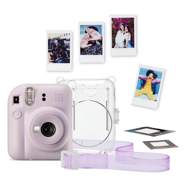 instax mini 12 Bundle Lila Lila Limited Edition - Automatische Belichtung - Selfie-Spiegel - Sofortbilder im Kreditkartenformat