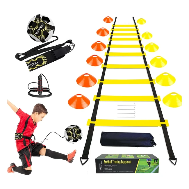 YHOTOGEA Football Training Equipment for Kids - Agility Ladder 12 Rung 6m Kick 