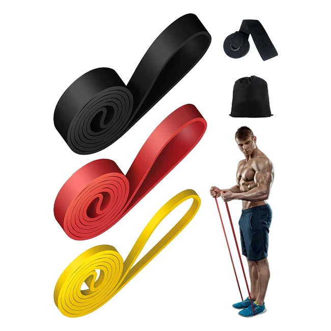 Moxtoyu Resistance Bands 3/6 Pieces Gym Bands for Strength Training - Door Anchor & Tote Bag - Yoga Stretch - Pull Up Band