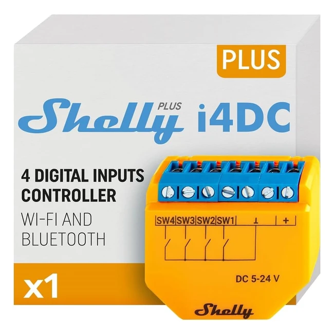 Shelly Plus i4 DC Contrleur pour Va-et-Vient WiFi et Bluetooth Alexa GoogleH