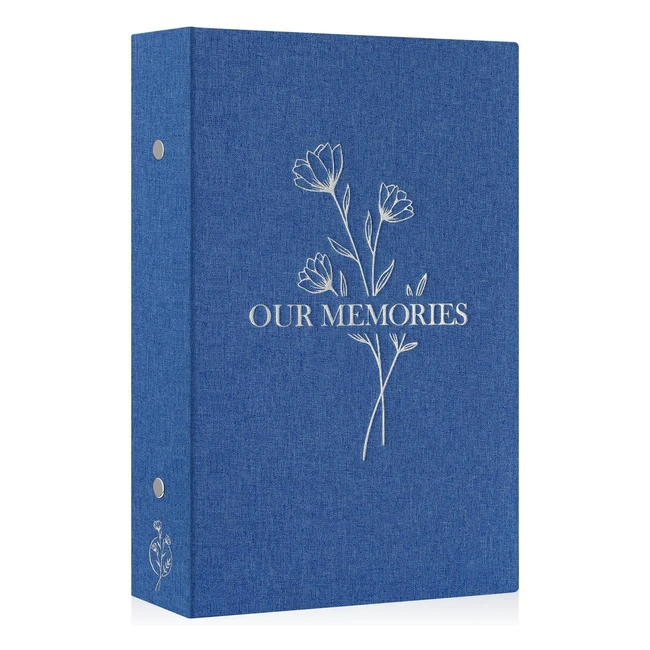 Album Fotografico Lino 10x15 300 Tasche - Our Memories - Portafoto Blu