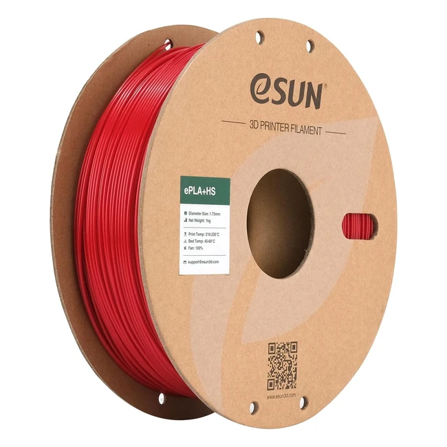 Filamento PLA ESUN 175mm PLA+ per stampante 3D alta velocità 003mm bobina 1kg - Rosso Fuoco