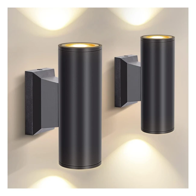 Lampada da Parete Esterno Aigostar IP65GU10 Alluminio Up Down - Moderna - Nero