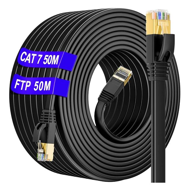 Câble Ethernet Cat 7 50m SFTP 10Gbits 600MHz - Haute Vitesse - Anti-Interférence