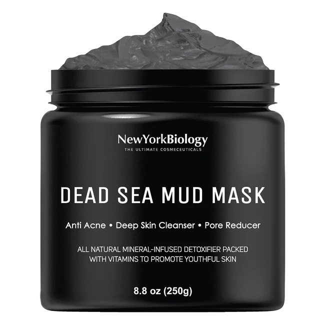 New York Biology Dead Sea Mud 250g - Spa Quality Pore Reducer for Acne & Oily Skin
