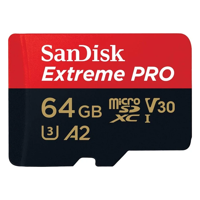 Sandisk 64GB Extreme Pro MicroSDXC Karte mit SD Adapter und RescuePRO Deluxe - Bis zu 200MB/s, A2 App Performance, UHS-I Klasse 10 U3 V30