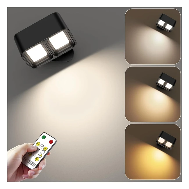 TNMOO Rechargeable Wall Lights Remote Control Dimmable Night Light USB LED Wall 