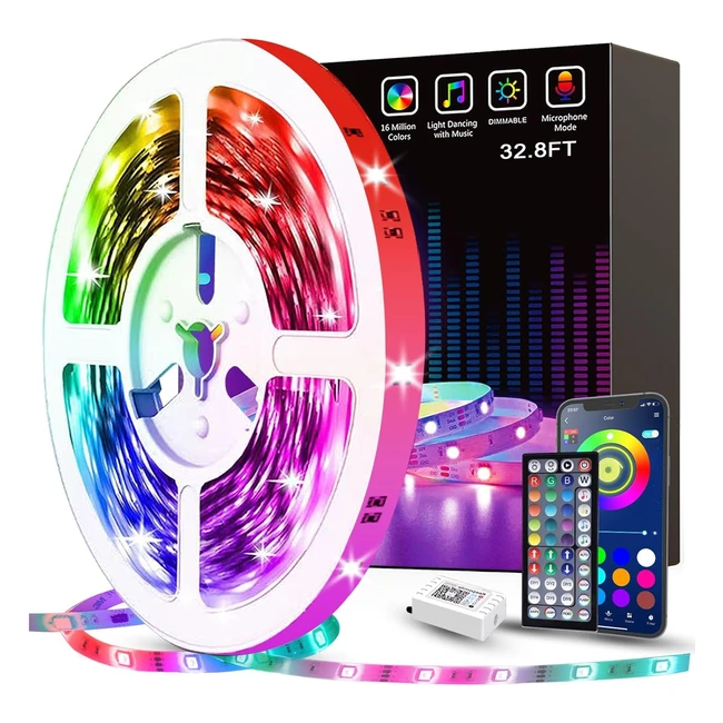 Ruban LED 10m RGB Tenmiro Bande Lumineuse Flexible Multicolore