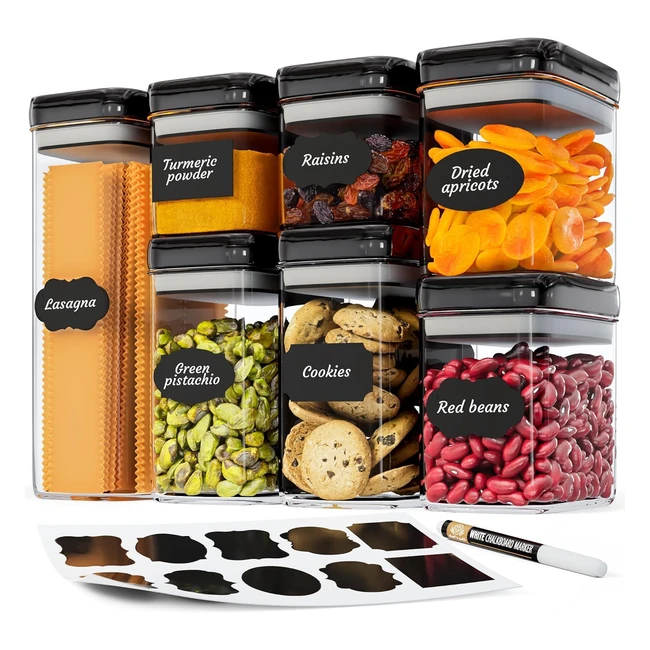 Chefs Path Airtight Food Storage Containers Set 7 Piece BPA Free Plastic Easy Lo