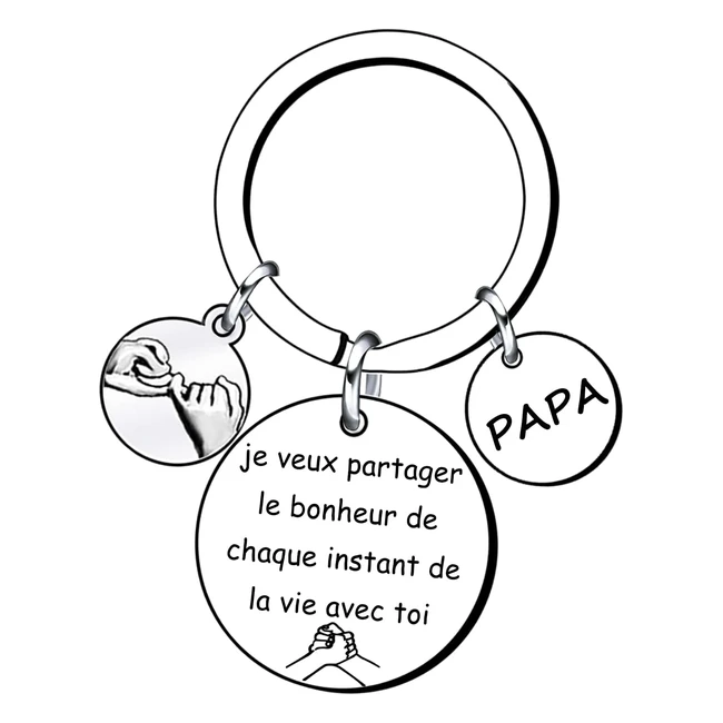 Porte-clés Meilleur Papa - Cadeau de Papa pour Homme - Réf. 123456