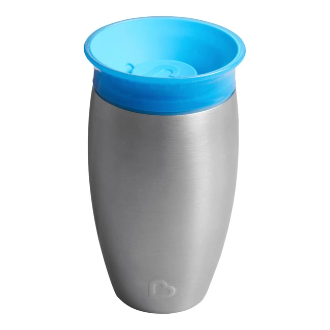 Munchkin Miracle 360 Edelstahltrinkbecher BPA-frei auslaufsicher 296 ml blau