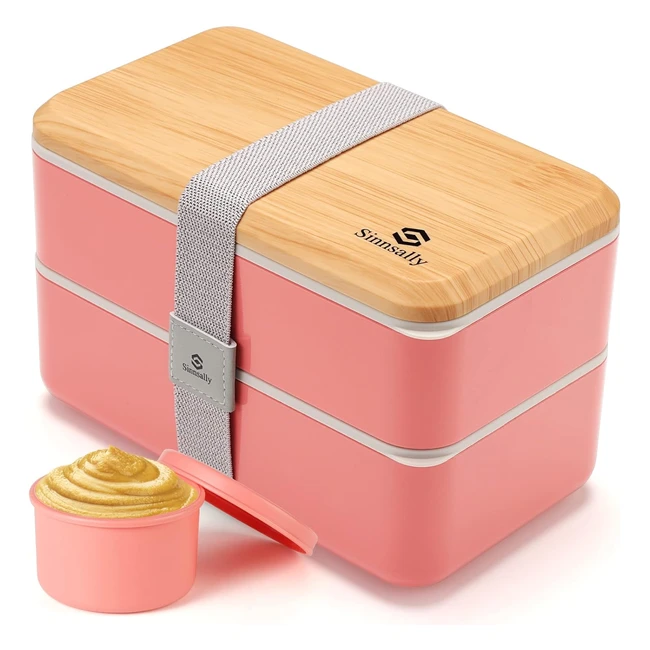 Sinnsally Bento Box Lunch Boxes 1400ml - Leakproof Food Storage Box for Men Wome