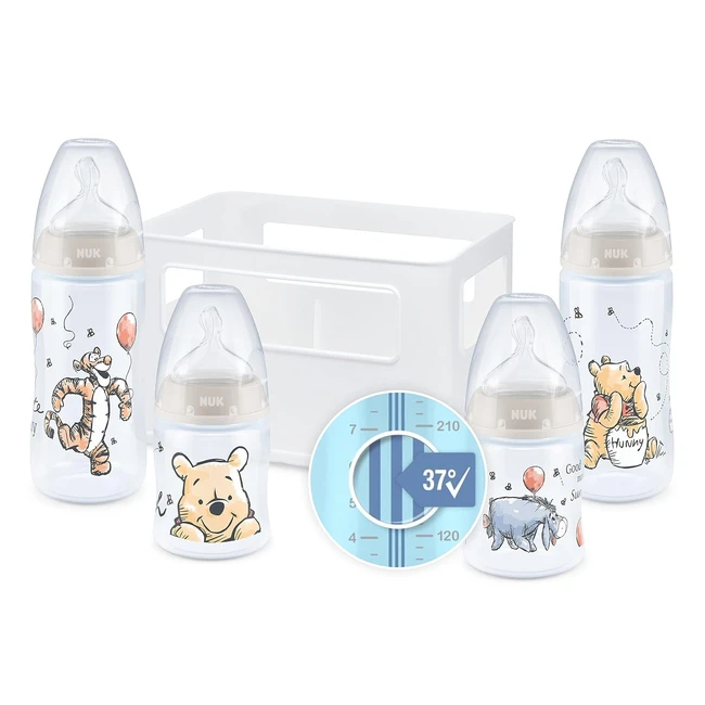 NUK First Choice Babyflaschen Starter Set 06 Monate - 4 Flaschen mit Temperature Control Anzeige