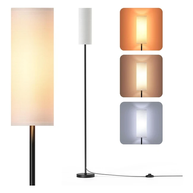 Homuserr Floor Lamp - Dimmable 3 Color Temperatures - Modern Standing Lamp - 9W 