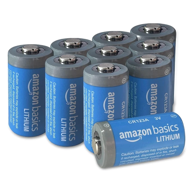 Batterie al litio CR123A da 3V Amazon Basics - Confezione da 10 - Durata e effic