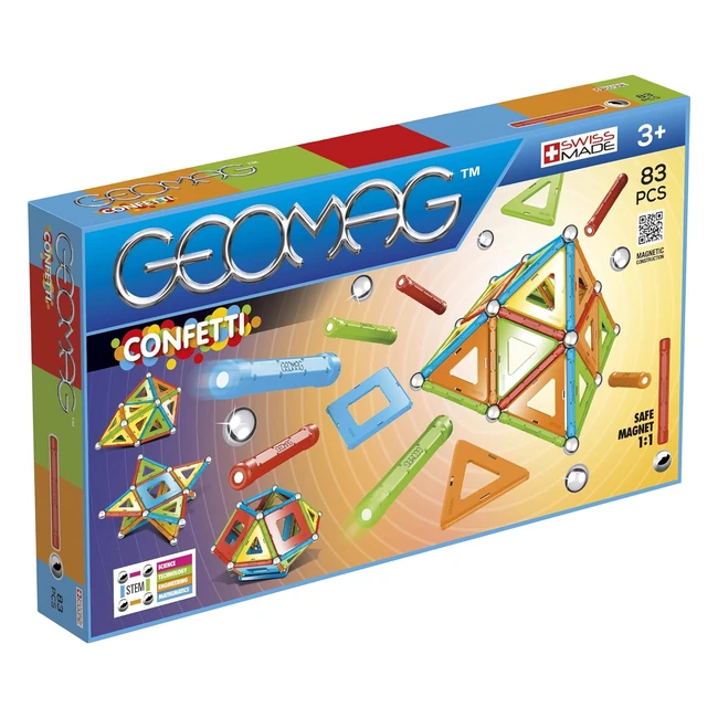 Geomag Classic Confetti 83 piezas - Juego de construcción magnética STEM