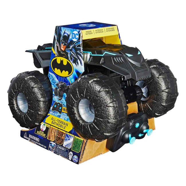 DC Batman Allterrain Batmobile Ferngesteuertes Amphibienfahrzeug für Land und Wasser mit Platz für 1 x 10 cm Batman Actionfigur