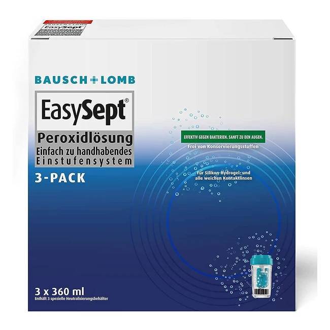 Bausch Lomb EasySept 3er Pack Pflegelösung für weiche Kontaktlinsen 3 x 360 ml - Ohne Konservierungsstoffe
