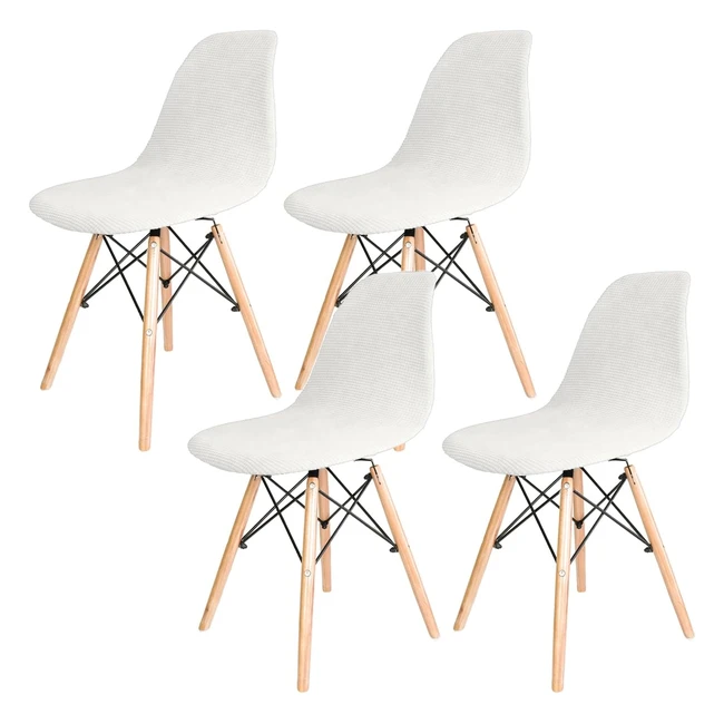 Fundas para sillas de comedor elsticas - Dioxide 4 piezas - Blanco