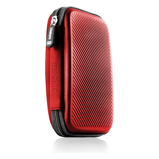 Duronic HDC2-RD Red Hard Drive Case  Portable Storage Pouch  Lightweight Prote
