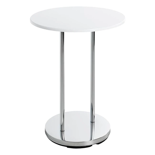 Table d'appoint Haku en MDF blanc chromé - 40 x H 55 cm