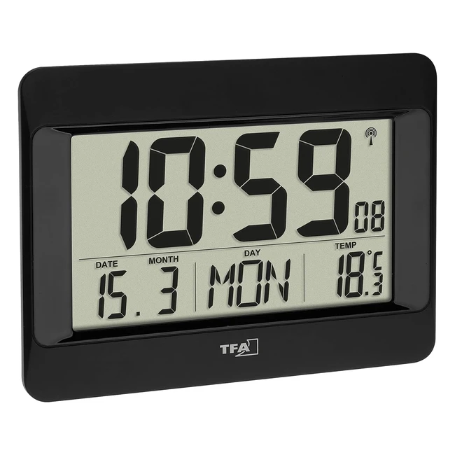 Orologio da parete digitale TFA Dostmann 60451901 - Temperatura interna giorno 
