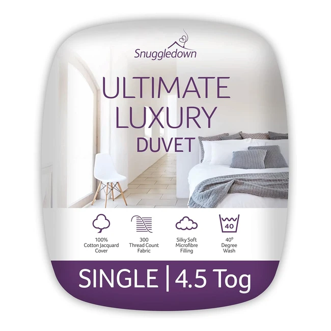 Snuggledown Ultimate Luxury Hotel Single Duvet 45 Tog Premium Lightweight Cool S
