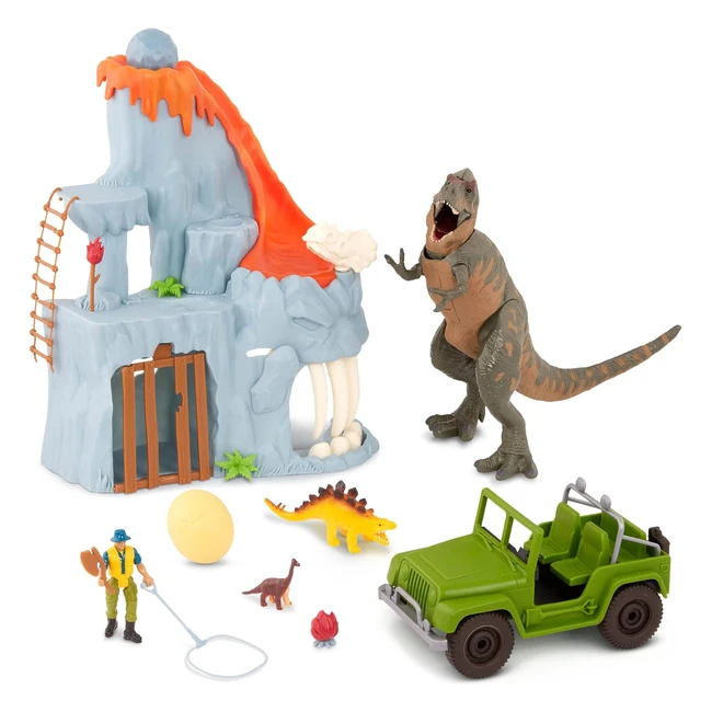 Terra Dinosaur Spielzeug Set Volcano T-Rex mit Licht und Geruschen Dino Ei LKW