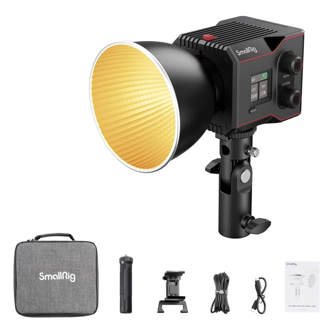Lampe vidéo LED SmallRig RC 60B COB avec batterie intégrée 3400mAh et charge rapide PD - Lumière portable pour prise de vue en mouvement