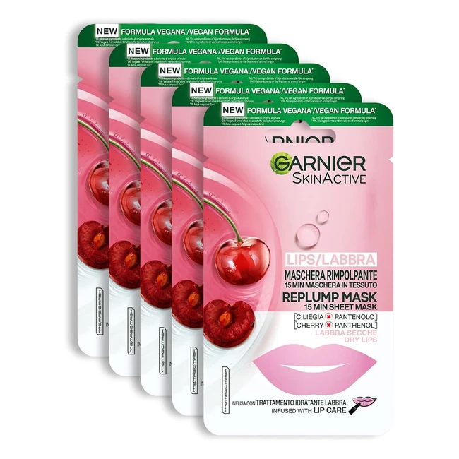 Maschera Labbra Garnier Super Idratante e Rimpolpante - Confezione 5
