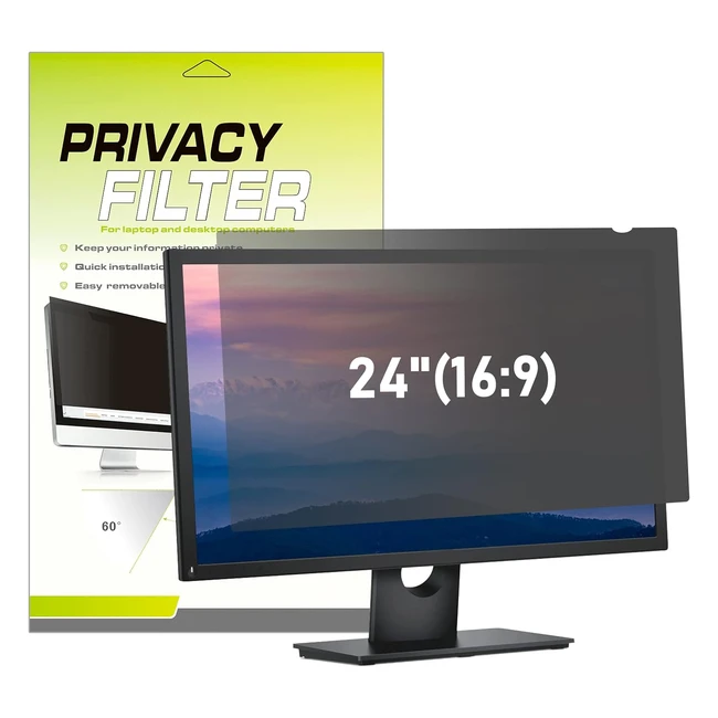 24 Inch Computer Privacy Screen Filter - AntiSpy AntiScratch AntiGlare Protector