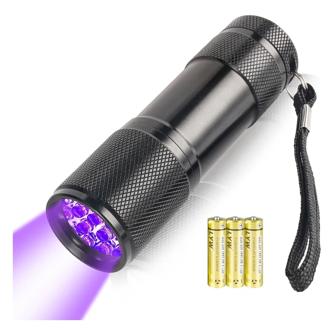 UV Torch Light 9 LED 395nm Ultraviolet Flashlight Detector Pet Urine Black Light