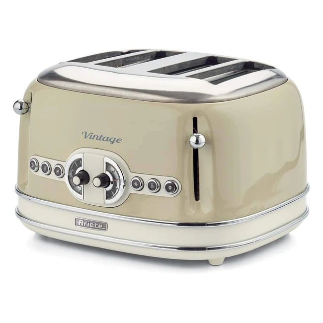 Ariete Vintage 156 4-Scheiben-Toaster Retro Toaster mit 6 Toaststufen Automatisc