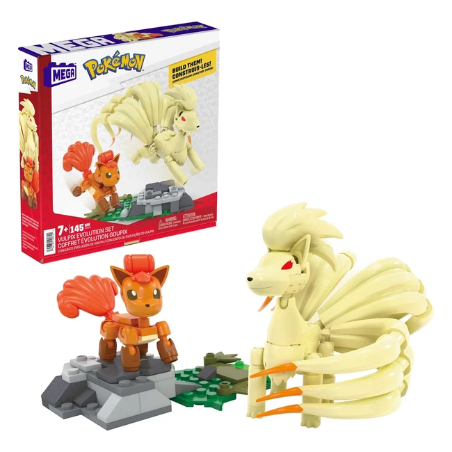 Coffret construction Pokémon Evolution avec 2 figurines articulées Goupix et Feunard - 145 pièces incluses